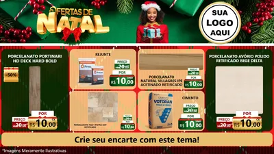 Modelo de TV para TV Horizontal com o tema Ofertas de Natal para Pisos e revestimentos