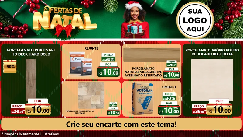 Modelo de TV para TV Horizontal com o tema Ofertas de Natal para Pisos e revestimentos