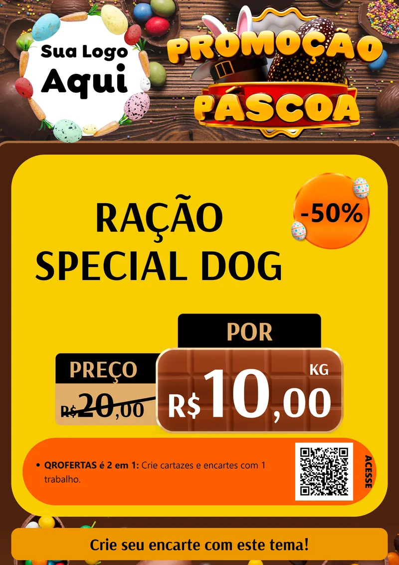 Modelo de Cartaz para Cartaz A4 Vertical com o tema Promoção Páscoa para Pet Shop