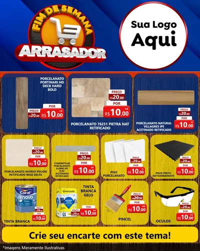 Modelo de Rede Social para Feed Instagram com o tema Fim De Semana Arrasador para Pisos e revestimentos