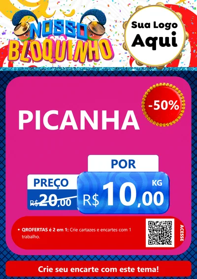 Modelo de Cartaz para Cartaz A4 Vertical com o tema Nosso Bloquinho para Açougue