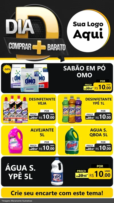Modelo de TV para TV Vertical com o tema Dia D Mais Economia para Produtos de Limpeza