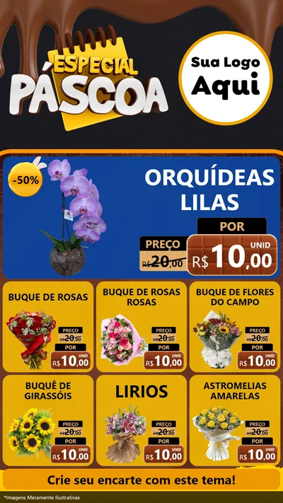 Modelo de Rede Social para Stories com o tema Especial Páscoa para Floricultura e jardim