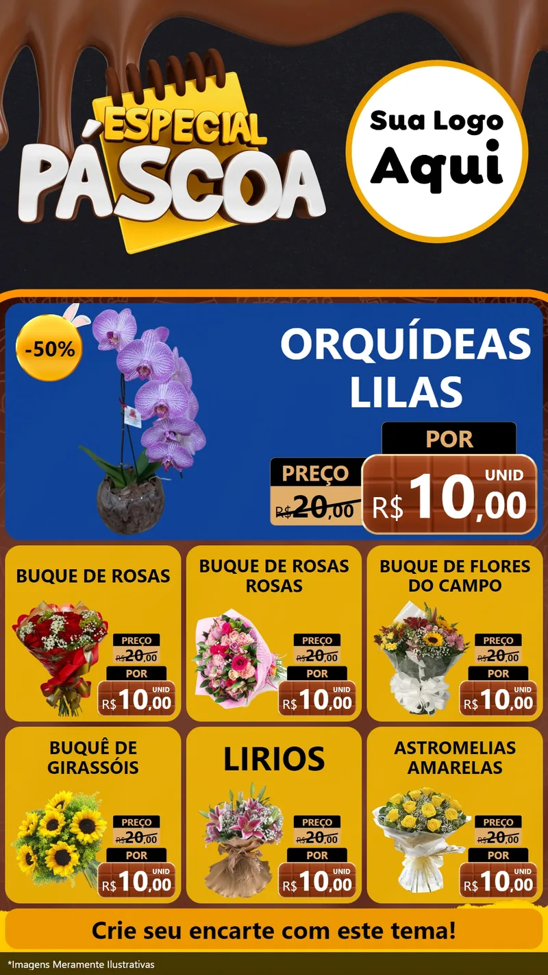 Modelo de Rede Social para Stories com o tema Especial Páscoa para Floricultura e jardim
