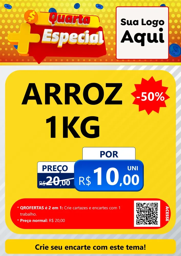 Modelo de Cartaz para Cartaz A4 Vertical com o tema Quarta Mais Especial para Supermercado