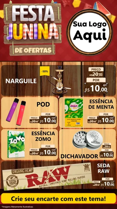 Modelo de TV para TV Vertical com o tema Festa Junina de Ofertas para Tabacaria
