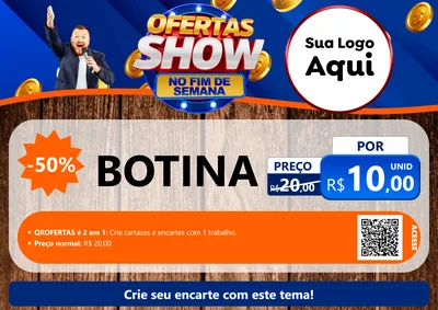 Modelo de Cartaz para Cartaz A4 Horizontal com o tema Ofertas Show No Fim De Semana para Agropecuária