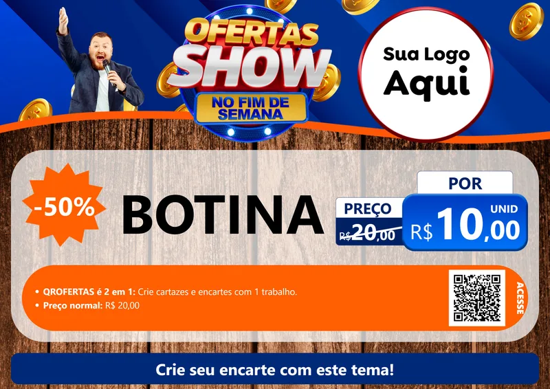 Modelo de Cartaz para Cartaz A4 Horizontal com o tema Ofertas Show No Fim De Semana para Agropecuária