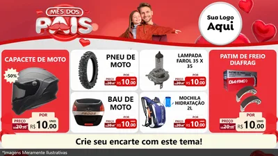 Modelo de TV para TV Horizontal com o tema Mês dos Pais para Moto peças