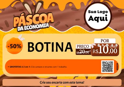 Modelo de Cartaz para Cartaz A4 Horizontal com o tema Páscoa da Economia para Agropecuária