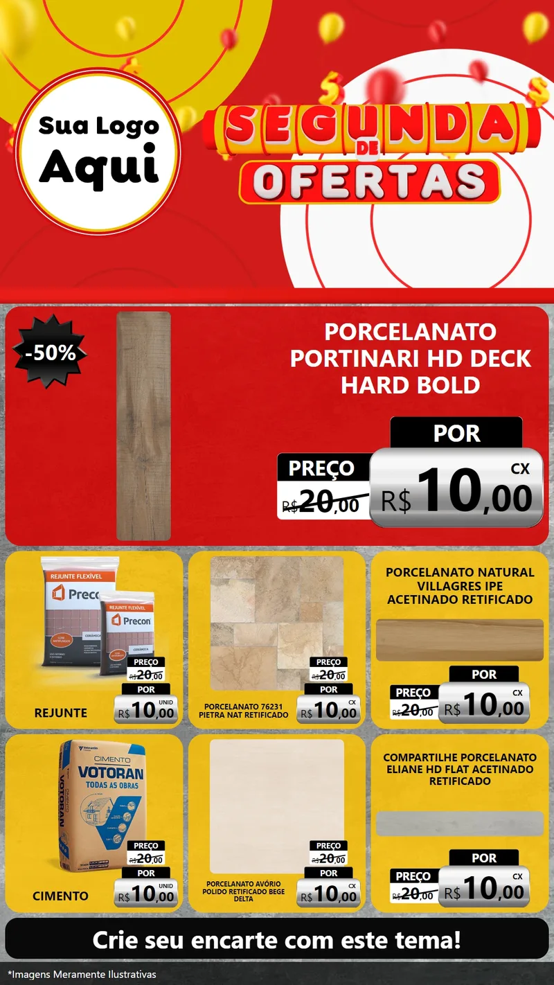 Modelo de Rede Social para Stories com o tema Segunda de Ofertas para Pisos e revestimentos