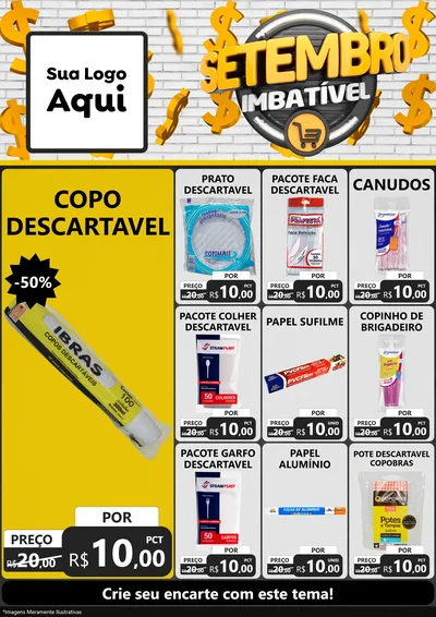Modelo de Encarte para Encarte A4 Vertical com o tema Setembro Imbatível para Embalagens