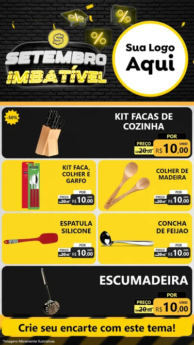 Modelo de TV para TV Vertical com o tema Setembro Imbatível para Utilidades Domésticas