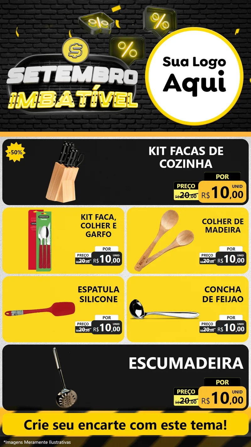 Modelo de TV para TV Vertical com o tema Setembro Imbatível para Utilidades Domésticas