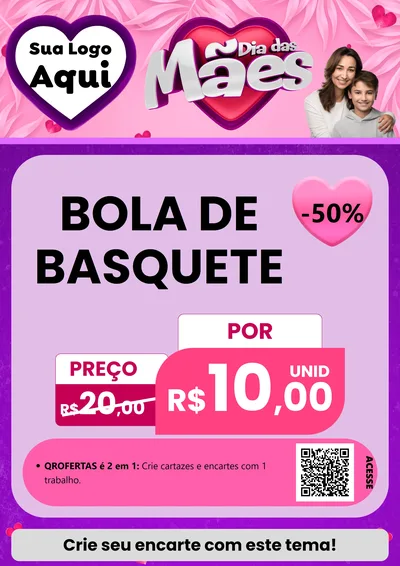 Modelo de Cartaz para Cartaz A4 Vertical com o tema Dia das Mães para Artigos Esportivos