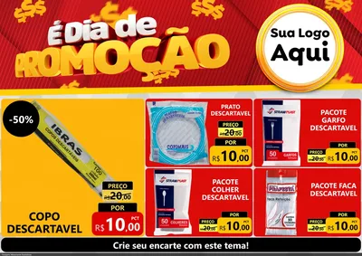 Modelo de Encarte para Encarte A4 Horizontal com o tema É Dia De Promoção para Embalagens