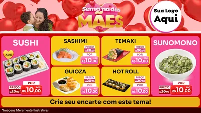 Modelo de TV para TV Horizontal com o tema Semana Das Mães para Comida japonesa