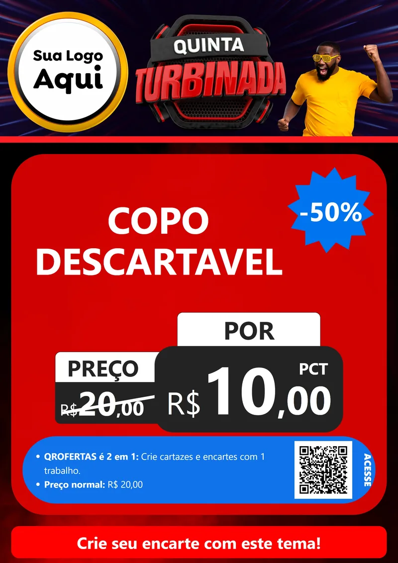 Modelo de Cartaz para Cartaz A4 Vertical com o tema Quinta Turbinada para Embalagens