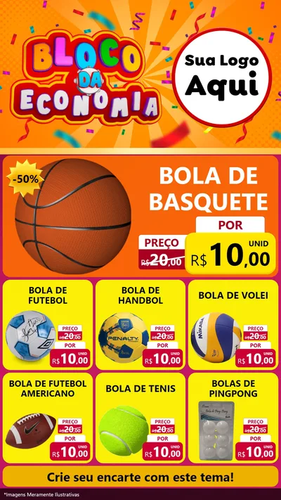 Modelo de Rede Social para Stories com o tema Bloco da Economia para Artigos Esportivos