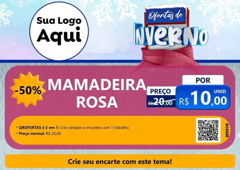 Modelo de Cartaz para Cartaz A4 Horizontal com o tema Ofertas de Inverno para Bebês