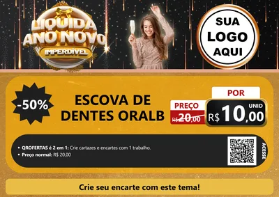 Modelo de Cartaz para Cartaz A4 Horizontal com o tema Liquida Ano Novo Imperdível para Higiene Pessoal