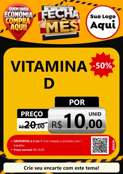 Modelo de Cartaz para Cartaz A4 Vertical com o tema Fecha Mês para Farmácia