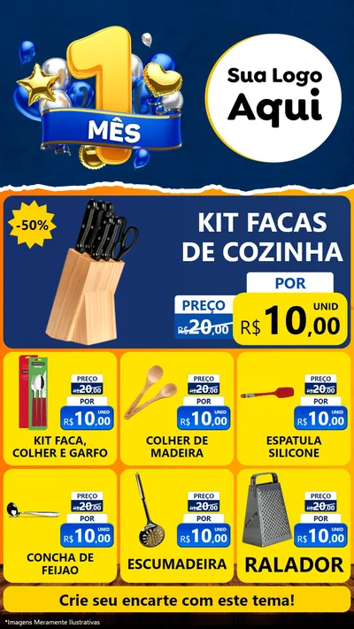 Modelo de Rede Social para Stories com o tema Um Mês de Aniversário para Utilidades Domésticas