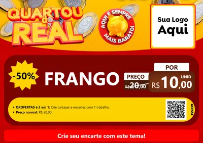 Modelo de Cartaz para Cartaz A4 Horizontal com o tema Quartou do Real para Assados