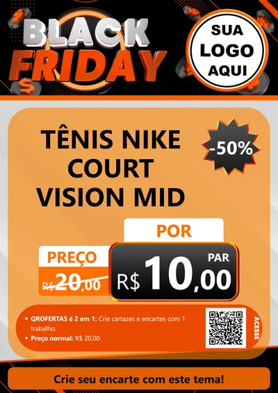 Modelo de Cartaz para Cartaz A4 Vertical com o tema Black Friday para Calçados