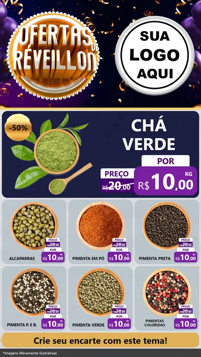 Modelo de Rede Social para Stories com o tema Ofertas de Réveillon para Produtos Naturais