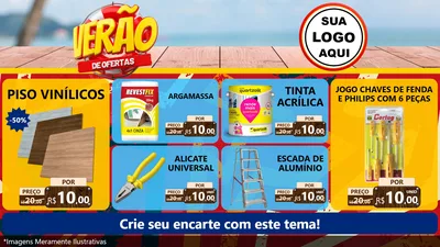 Modelo de TV para TV Horizontal com o tema Verão de Ofertas para Material para Construção