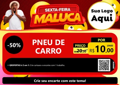 Modelo de Cartaz para Cartaz A4 Horizontal com o tema Sexta-feira Maluca para Auto peças