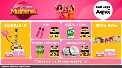 Modelo de TV para TV Horizontal com o tema Semana das Mulheres para Tabacaria