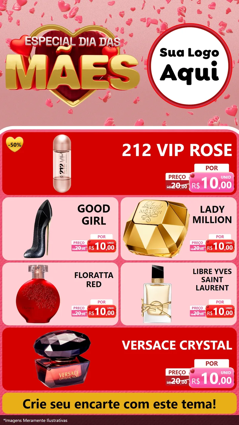 Modelo de TV para TV Vertical com o tema Especial Dia Das Mães para Perfumes