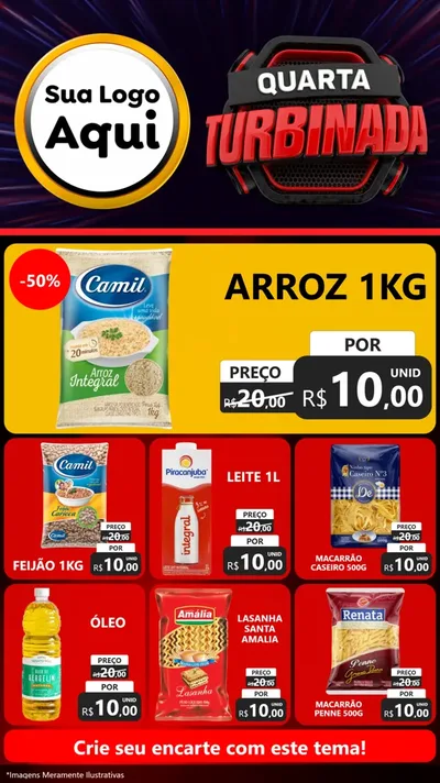 Modelo de Rede Social para Stories com o tema Quarta Turbinada para Supermercado