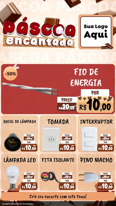 Modelo de Rede Social para Stories com o tema Páscoa Encantada para Materiais Elétricos