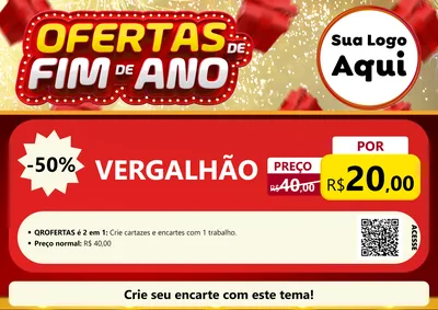 Modelo de Cartaz para Cartaz A4 Horizontal com o tema Ofertas de Fim de Ano para Ferragens