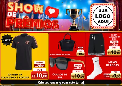 Modelo de Encarte para Encarte A4 Horizontal com o tema Show de Prêmios para Roupas e acessórios
