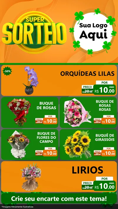 Modelo de TV para TV Vertical com o tema Super Sorteio para Floricultura e jardim