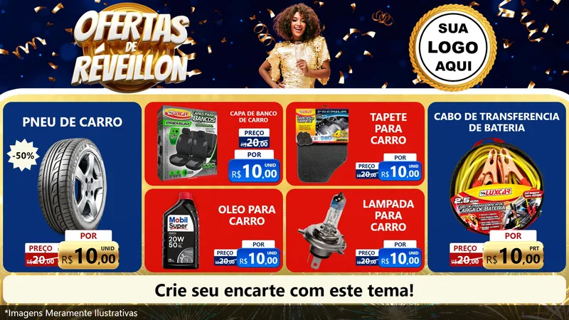 Modelo de TV para TV Horizontal com o tema Ofertas de Réveillon para Auto peças