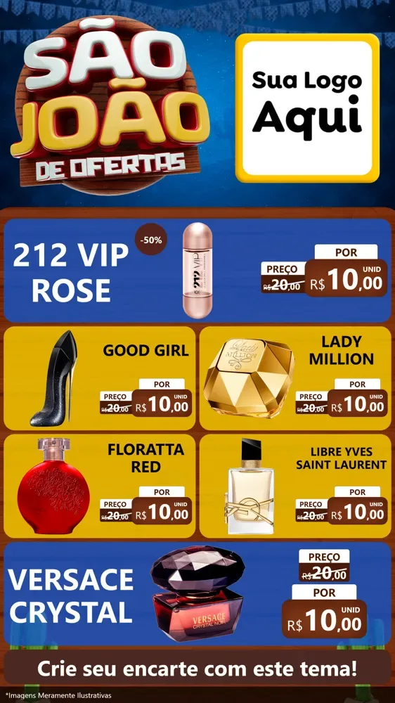 Modelo de TV para TV Vertical com o tema São João Ofertas Imbatíveis! - Junina para Perfumes