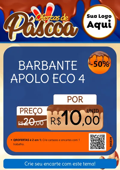 Modelo de Cartaz para Cartaz A4 Vertical com o tema Ofertas de Páscoa para Armarinho e Aviamentos
