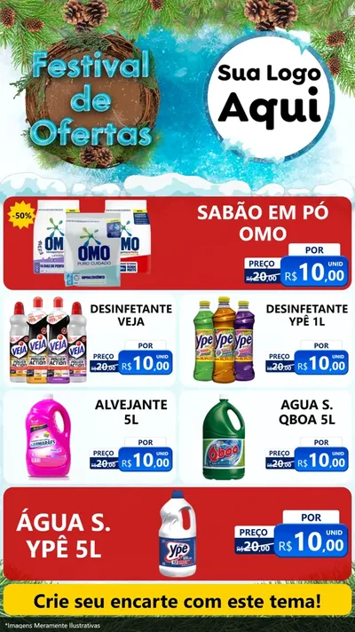 Modelo de TV para TV Vertical com o tema Festival de Ofertas - Inverno para Produtos de Limpeza