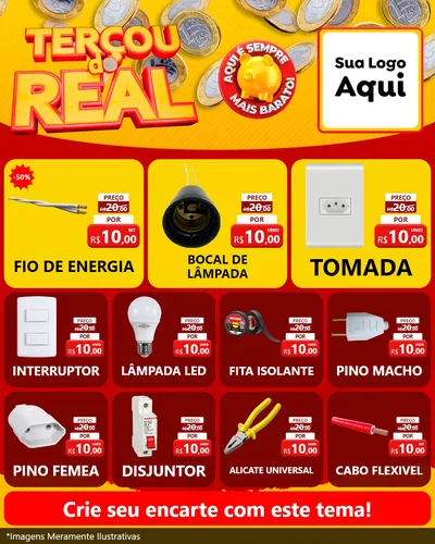 Modelo de Rede Social para Feed Instagram com o tema Terçou do Real para Materiais Elétricos