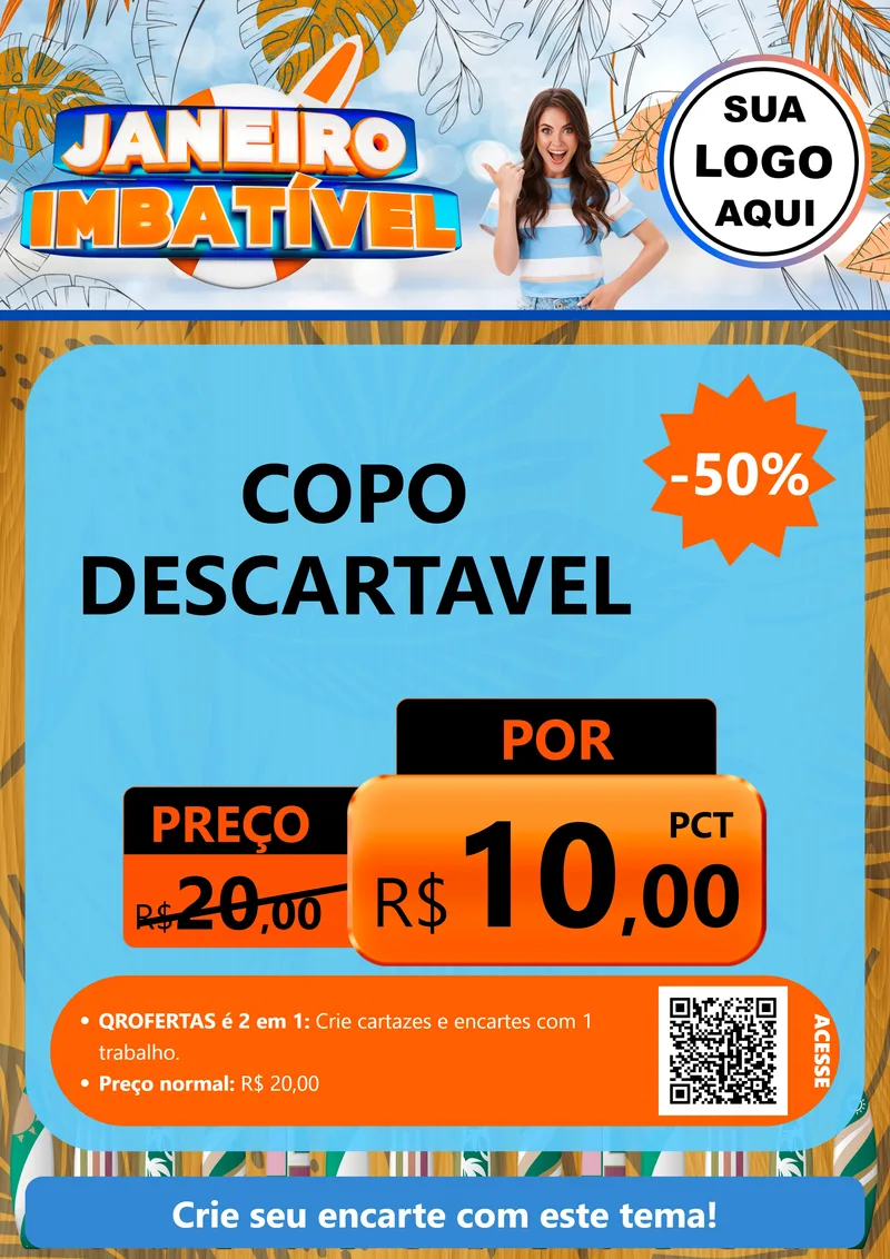 Modelo de Cartaz para Cartaz A4 Vertical com o tema Janeiro Imbatível para Embalagens