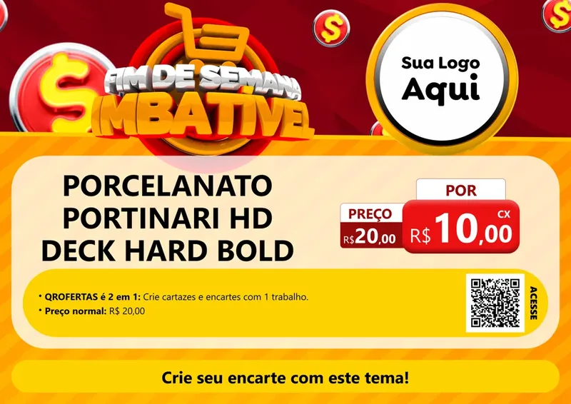 Modelo de Cartaz para Cartaz A4 Horizontal com o tema Fim de Semana Imbatível para Pisos e revestimentos