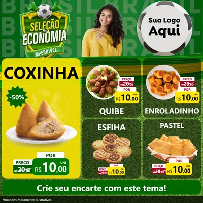 Modelo de Rede Social para Feed Facebook com o tema Seleção de Economia - Copa para Salgadaria