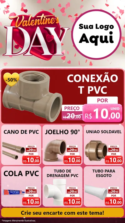 Modelo de Rede Social para Stories com o tema Valentine's Day para Tubos e conexões