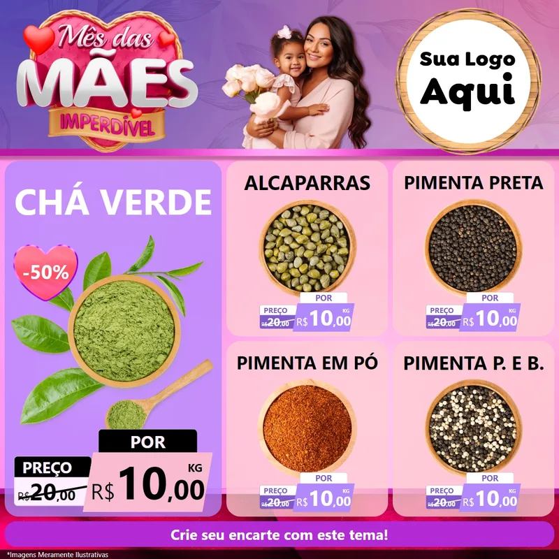 Modelo de Rede Social para Feed Facebook com o tema Mês das Mães Imperdível para Produtos Naturais