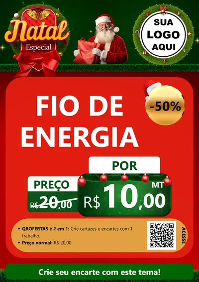 Modelo de Cartaz para Cartaz A4 Vertical com o tema Natal Especial para Materiais Elétricos